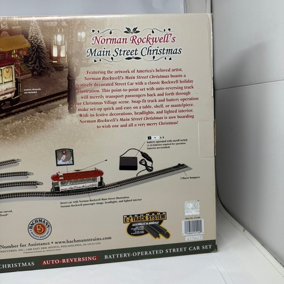 Bachmann Norman Rockwell Main Street Christmas On30 Scale Street Car Train Set - Picture 11 of 12